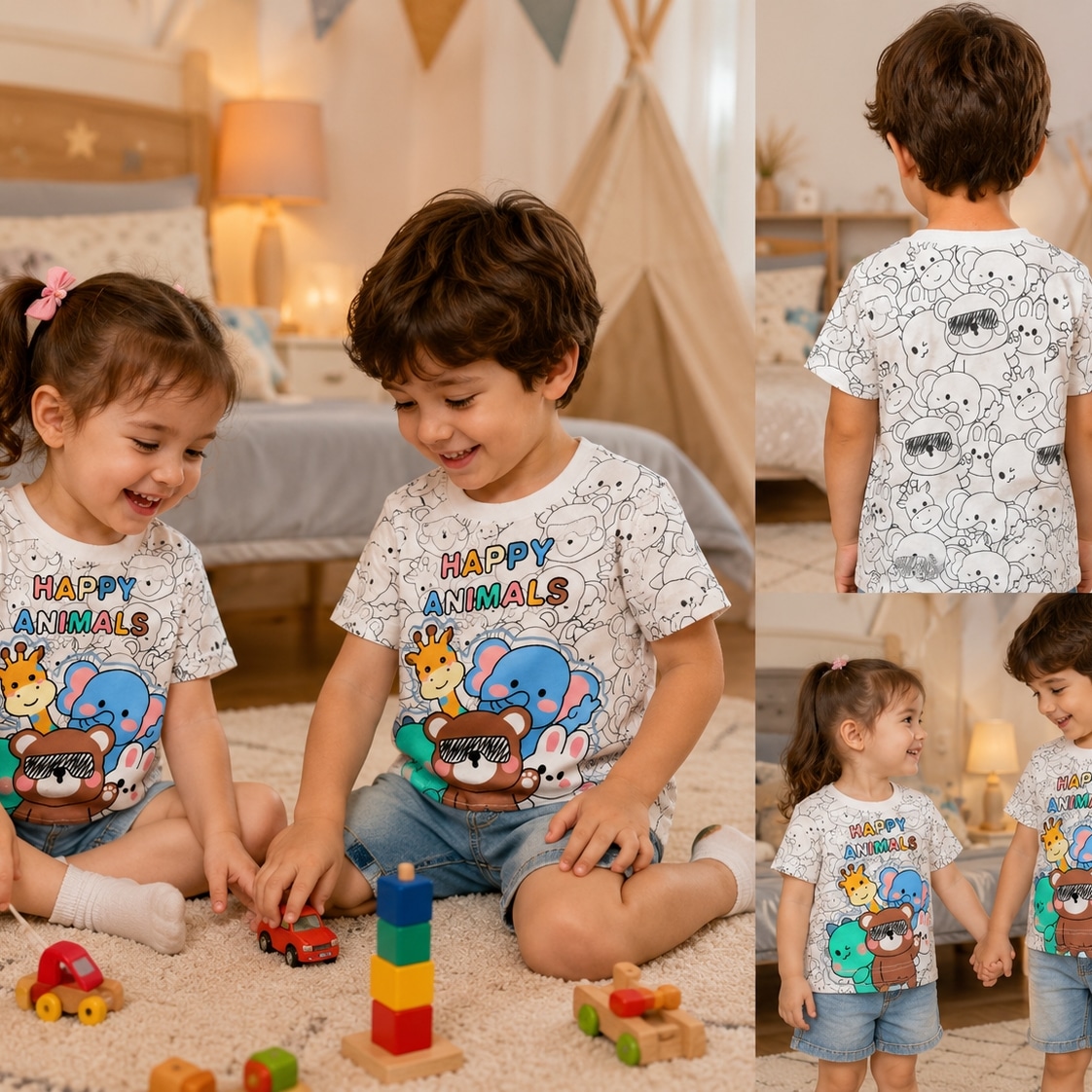 تیشرت تک وارداتی حیوانات جنگل